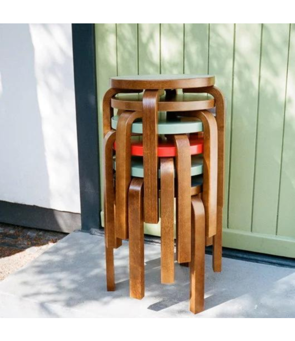 Artek  Stool 60 birch, walnut stained