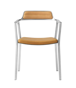 Vipp 451 Dining Chair leather, polished aluminium base