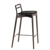 Vipp  84 Cabin Counter Stool dark oak, black leather