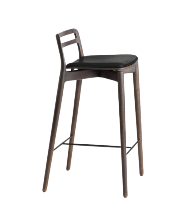 Vipp  Vipp  84 Cabin Counter Stool dark oak, black leather