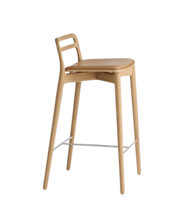 Vipp Vipp 484 Cabin bar stool light oak sand leather