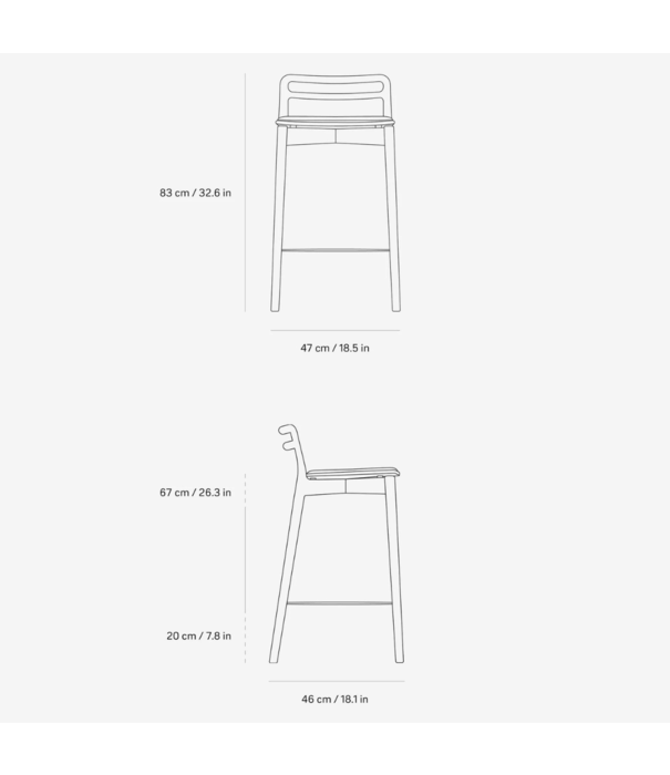 Vipp  Vipp 484 Cabin barkruk licht eiken, sand leer