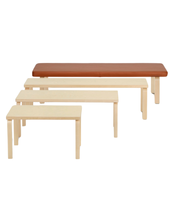 Artek  Artek - Aalto bench 167 , massief berken, zitting leer