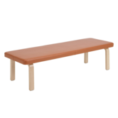 Artek - Aalto bench 167 , massief berken, zitting leer