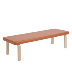 Artek - 167 Aalto Bench birch, seat leather L 180