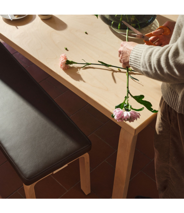 Artek  Artek - 168B Aalto Bench birch, seat fabric Volo