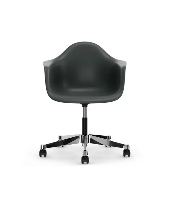 Vitra  Vitra - Eames PACC RE Plastic Armstoel chrome met zwart wielen