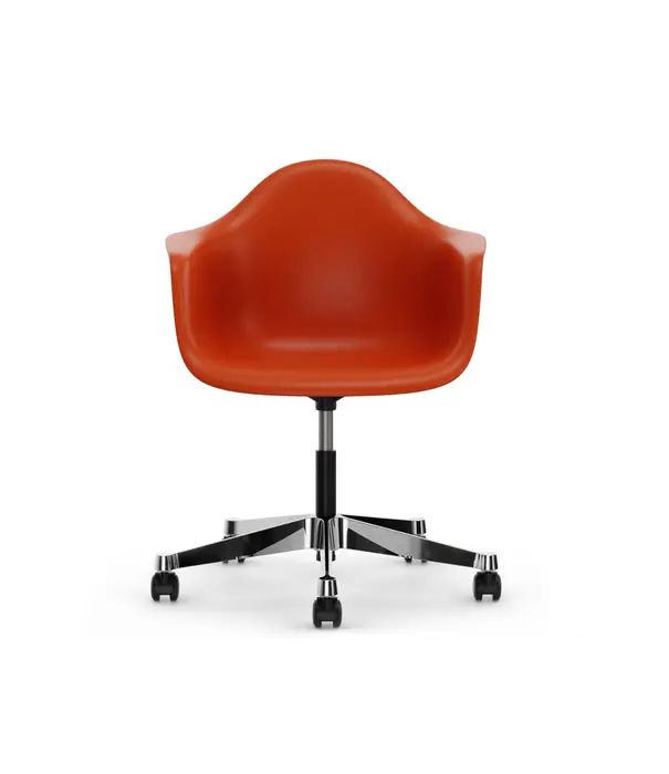 Vitra  Vitra - Eames PACC RE Plastic Armstoel chrome met zwart wielen