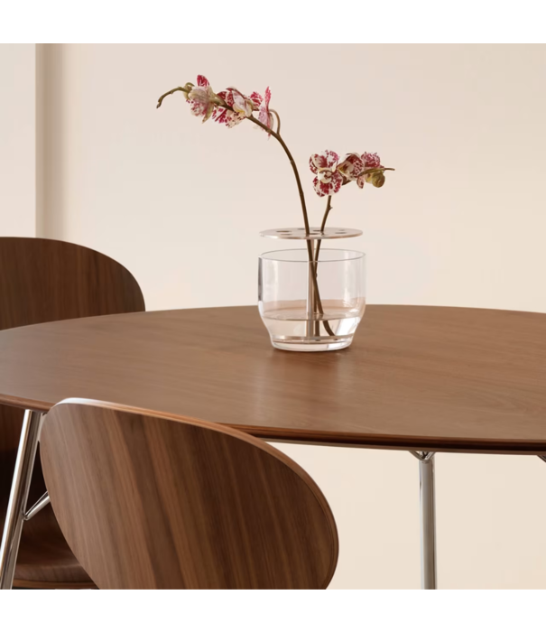 Fritz Hansen Fritz Hansen - Egg tafel walnoot, chroom onderstel 115 x 84