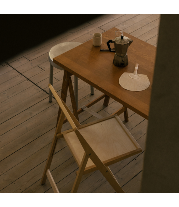Frama  Folding Flat Trestle Table, warm brown birch