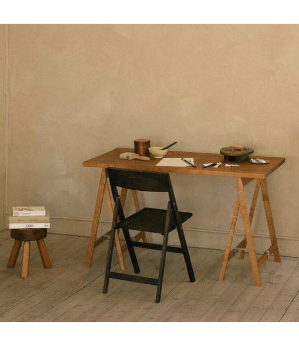 Frama  Folding Flat Trestle Table, warm brown birch