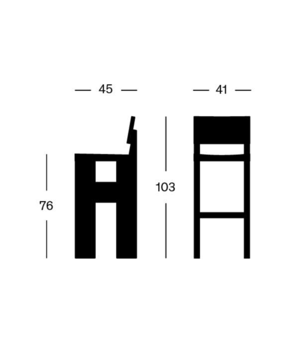 Vaarnii Vaarnii 001 bar stool high, solid pine, H75