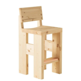 001 Barkruk Low, naturel grenen