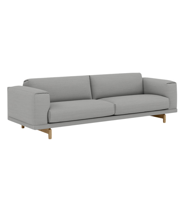 Muuto Rest 3-seater Sofa fabric Hallingdal 457, base oak