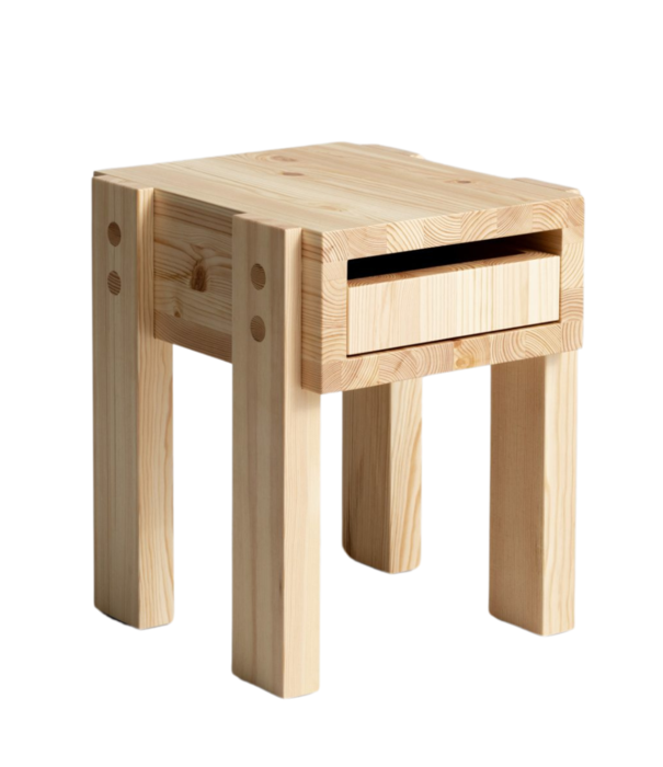 Vaarnii Vaarnii - 003 Stilts Side Table with drawer, pine