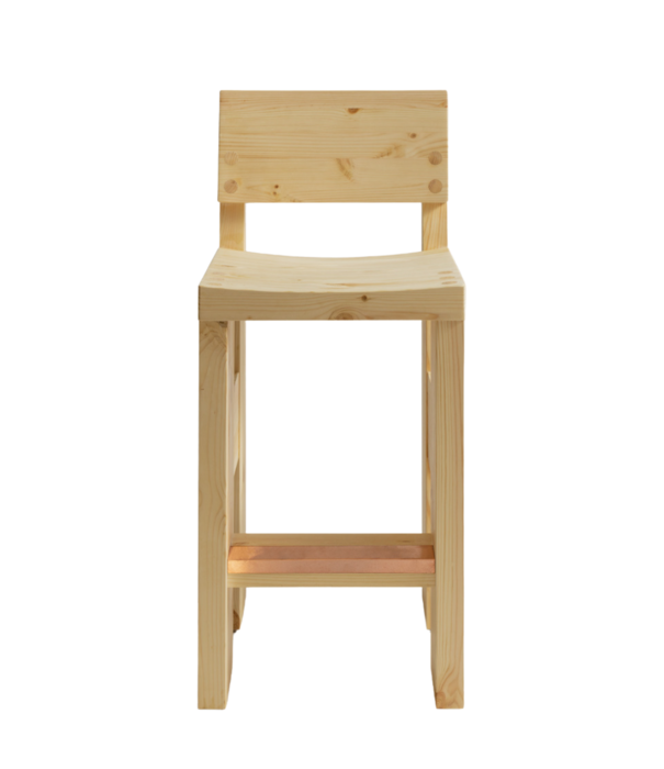 Vaarnii 001 Barkruk Low, naturel grenen