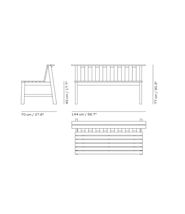 Fritz Hansen Fritz Hansen Plank Outdoor Bench teak