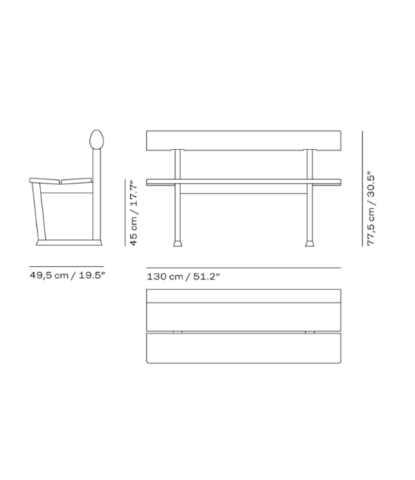 Fritz Hansen Fritz Hansen Banco Outdoor Bench teak