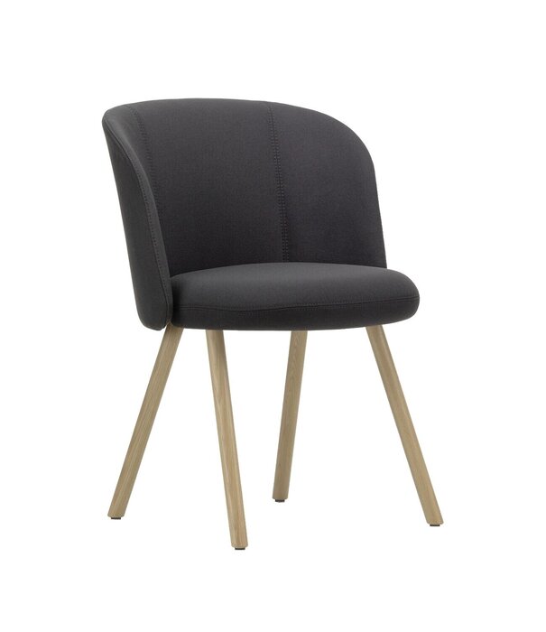 Vitra  Mikado Eetkamer Side Stoel eiken, stof Plano 69 donkergrijs