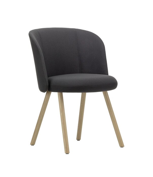 Vitra  Vitra - Mikado Dining Side Chair oak, fabric Plano 69 dark grey