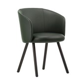 Mikado Armstoel donker eiken, Jade premium F leer