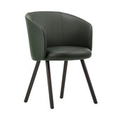 Vitra - Mikado Armstoel donker eiken, Jade premium F leer