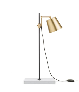 Karakter Steel Lab Table Lamp brass, porcelain base