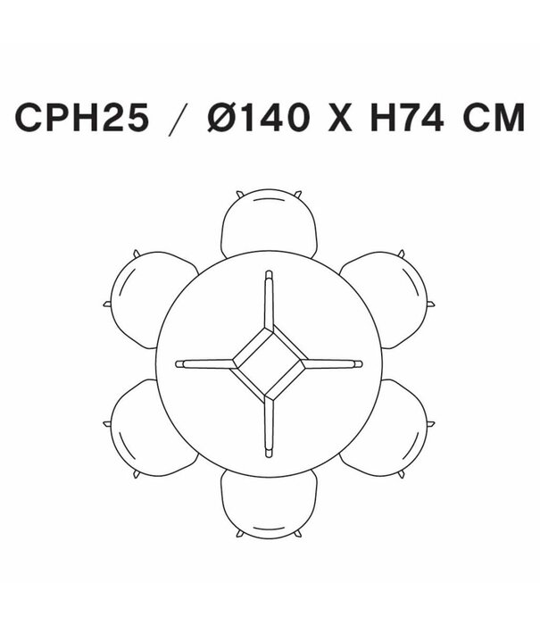 Hay  CPH 25 Round Dining Table smokey blue linoleum