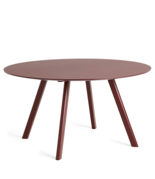 CPH 25 Round Dining Table burgundy linoleum 140cm