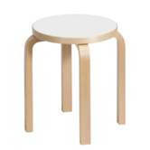 Stool E60 Kruk berken, wit HPL laminaat