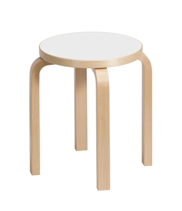 Artek  Stool E60 Kruk berken, wit HPL laminaat
