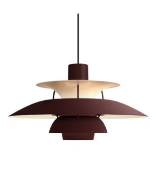 Louis Poulsen - PH 5 Monochrome Hanglamp Burgundy Ø50