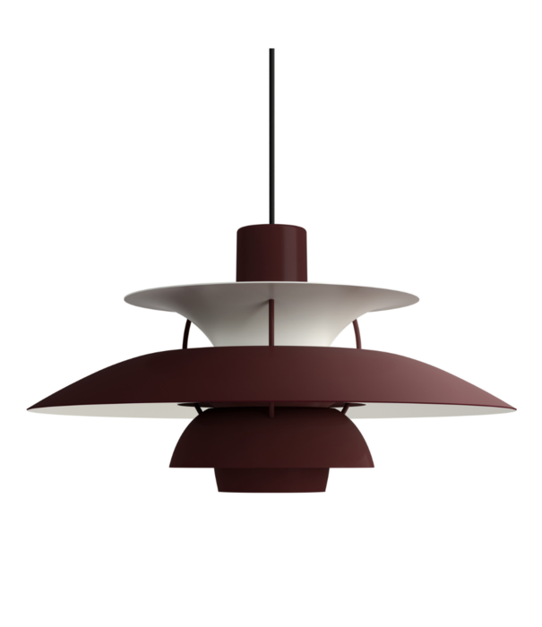 Louis Poulsen  Louis Poulsen PH5 Collection,  PH 5 Monochrome Hanglamp Burgundy