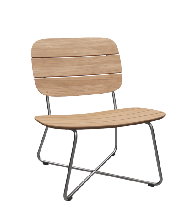 Fritz Hansen Fritz Hansen Skagerak Collection - Lillium lounge stoel geborsteld RVS, teak