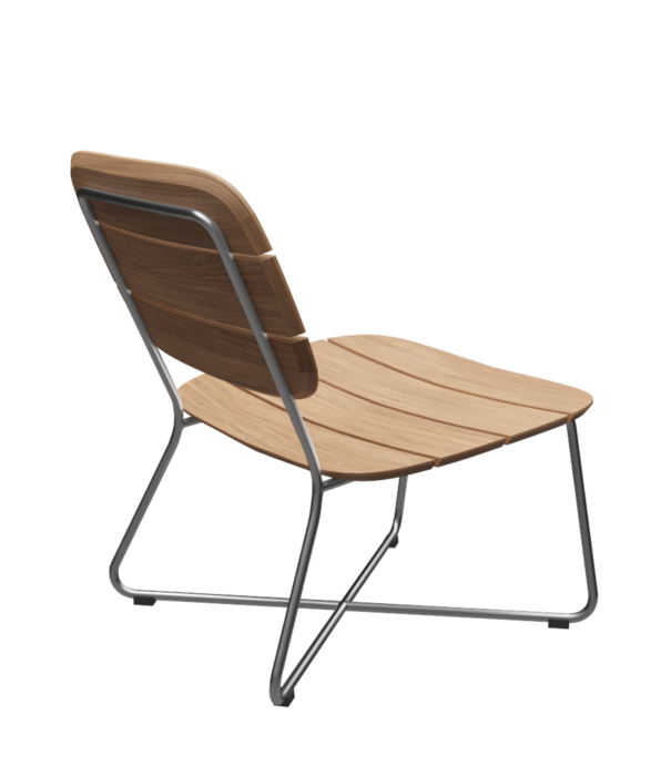 Fritz Hansen Fritz Hansen Skagerak Collection - Lilium lounge chair brushed stainless steel, teak