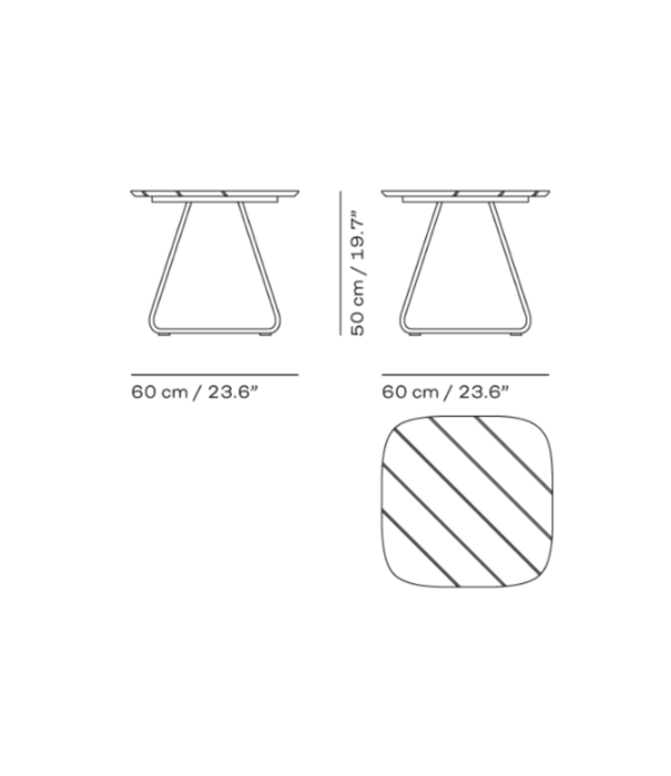 Fritz Hansen Fritz Hansen Lillium Lounge Tafel teak / RVS