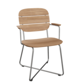 Fritz Hansen Skagerak Collection - Lillium armstoel geborsteld RVS, teak