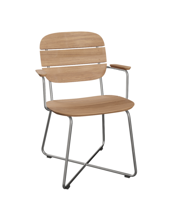 Fritz Hansen Fritz Hansen Lillium Armstoel teak / RVS