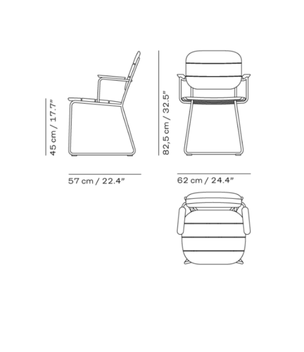 Fritz Hansen Fritz Hansen Lilium Armchair teak / stainless steel