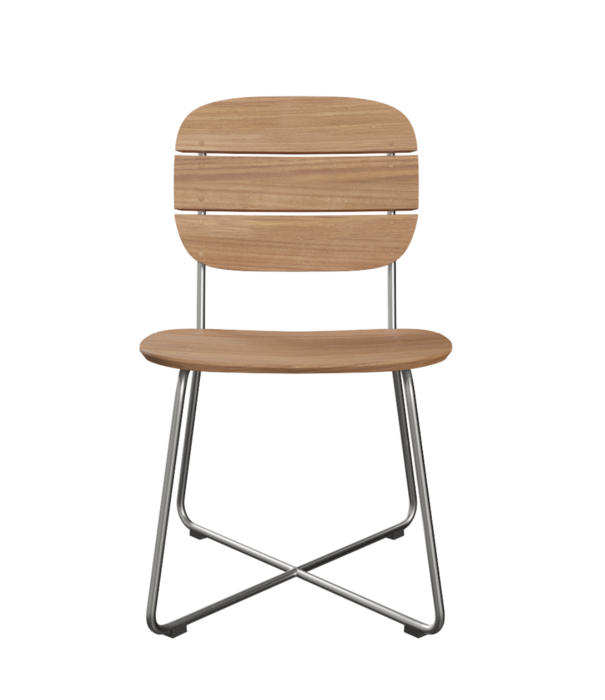 Fritz Hansen Lilium Chair teak, stainless steel