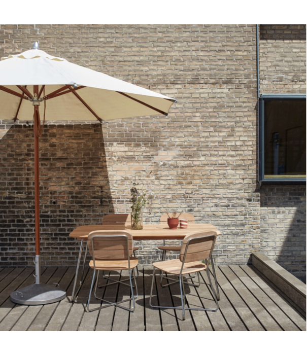 Fritz Hansen Lilium Chair teak, stainless steel