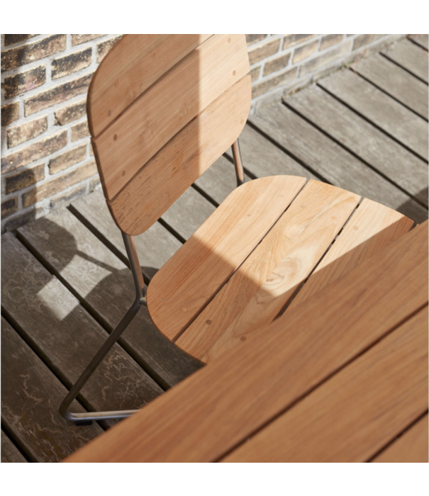 Fritz Hansen Lillium Tuinstoel teak / RVS