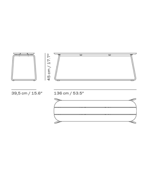 Fritz Hansen Fritz Hansen Lilium Bench teak / stainless steel