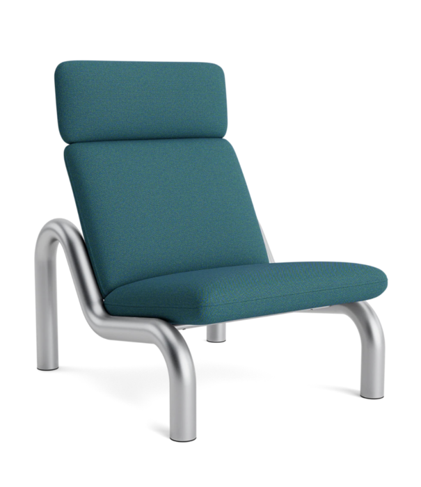 Normann Copenhagen  Normann Copenhagen Tube Lounge Stoel gestoffeerd, RVS onderstel