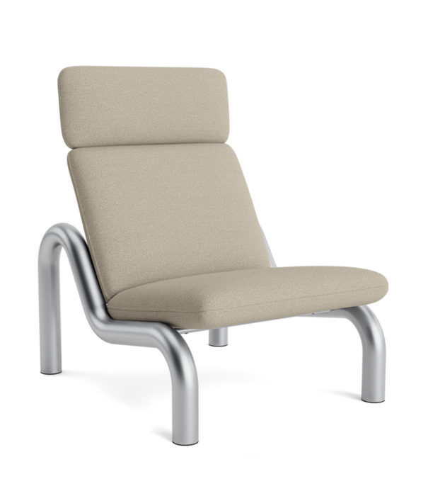 Normann Copenhagen  Tube Lounge Chair fully upholstered, stainless steel legs