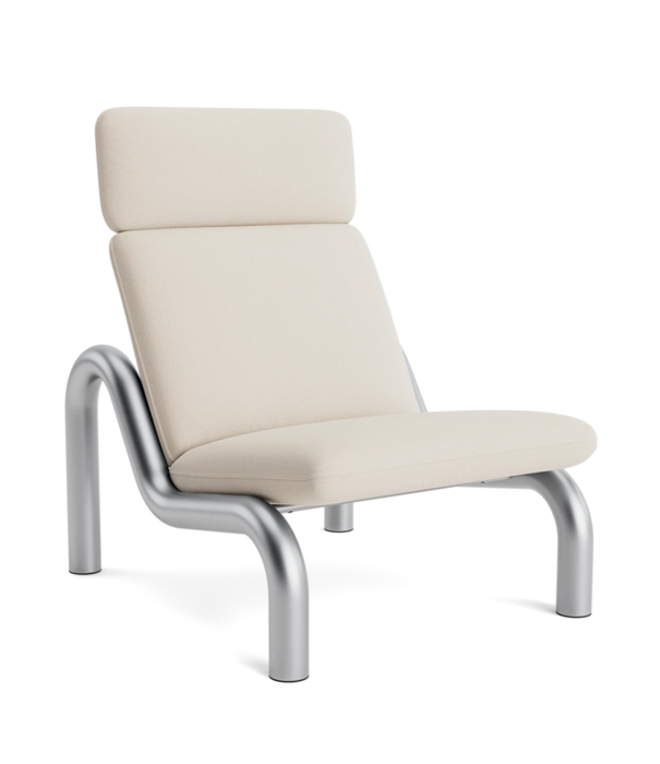 Normann Copenhagen  Tube Lounge Chair fully upholstered, stainless steel legs