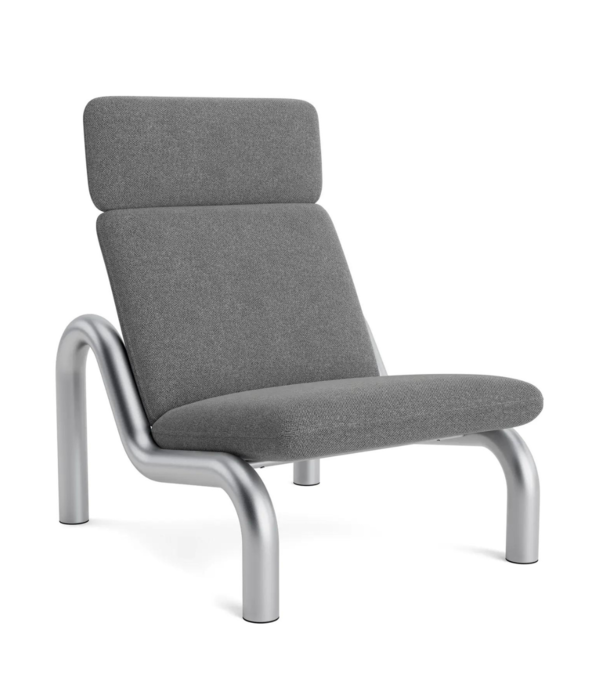 Normann Copenhagen  Tube Lounge Chair fully upholstered, stainless steel legs
