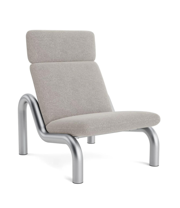 Normann Copenhagen  Tube Lounge Chair fully upholstered, stainless steel legs