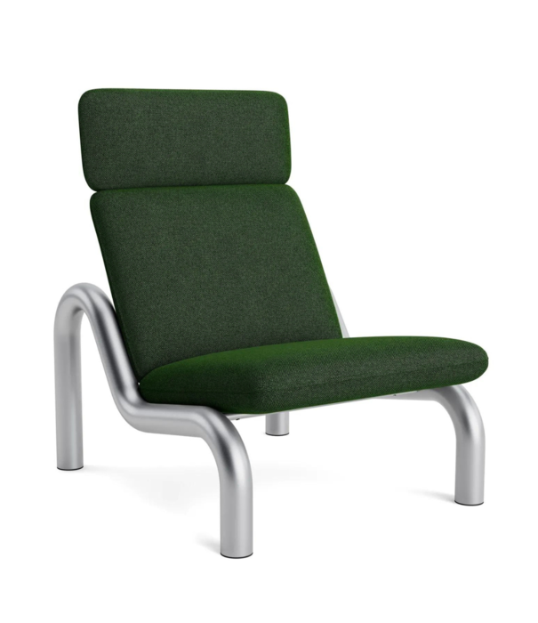 Normann Copenhagen  Tube Lounge Chair fully upholstered, stainless steel legs