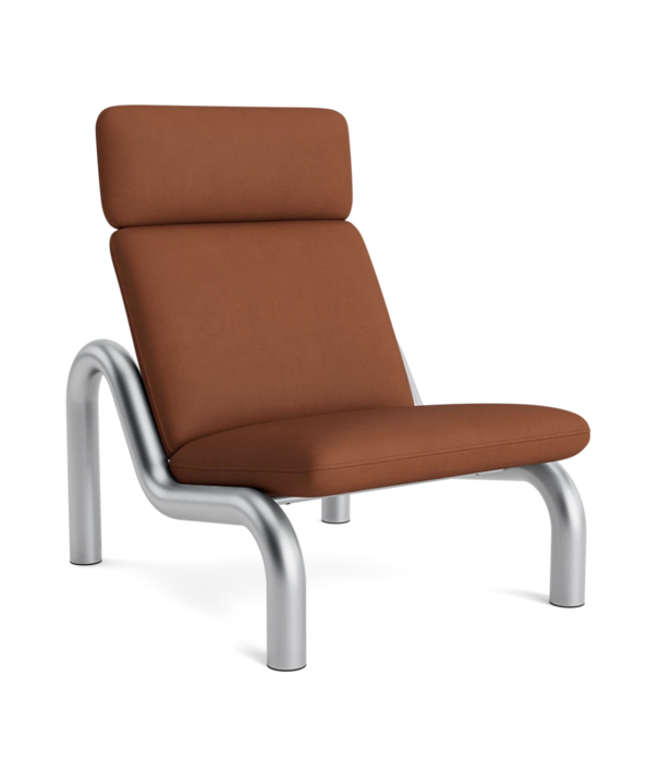 Normann Copenhagen  Tube Lounge Chair fully upholstered, stainless steel legs